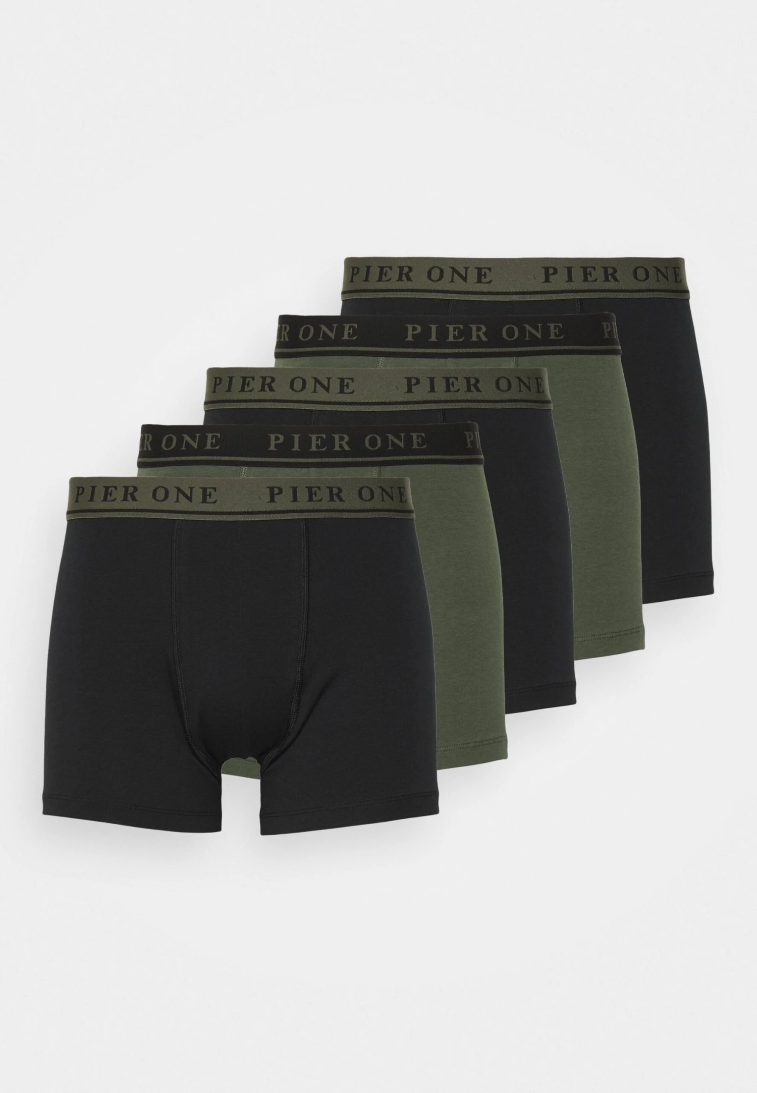 Pier One 5 Pack - Onderbroeken -Black/Khaki 3 Pier One 5 Pack - Onderbroeken -Black/Khaki