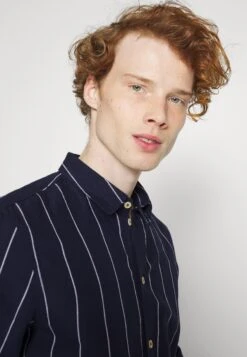 Pier One Linen Mix Stripe - Overhemd - Dark Blue 11 Pier One Linen Mix Stripe - Overhemd - Dark Blue -Pier One 368860f76af348d18efc7d675b2e5f38