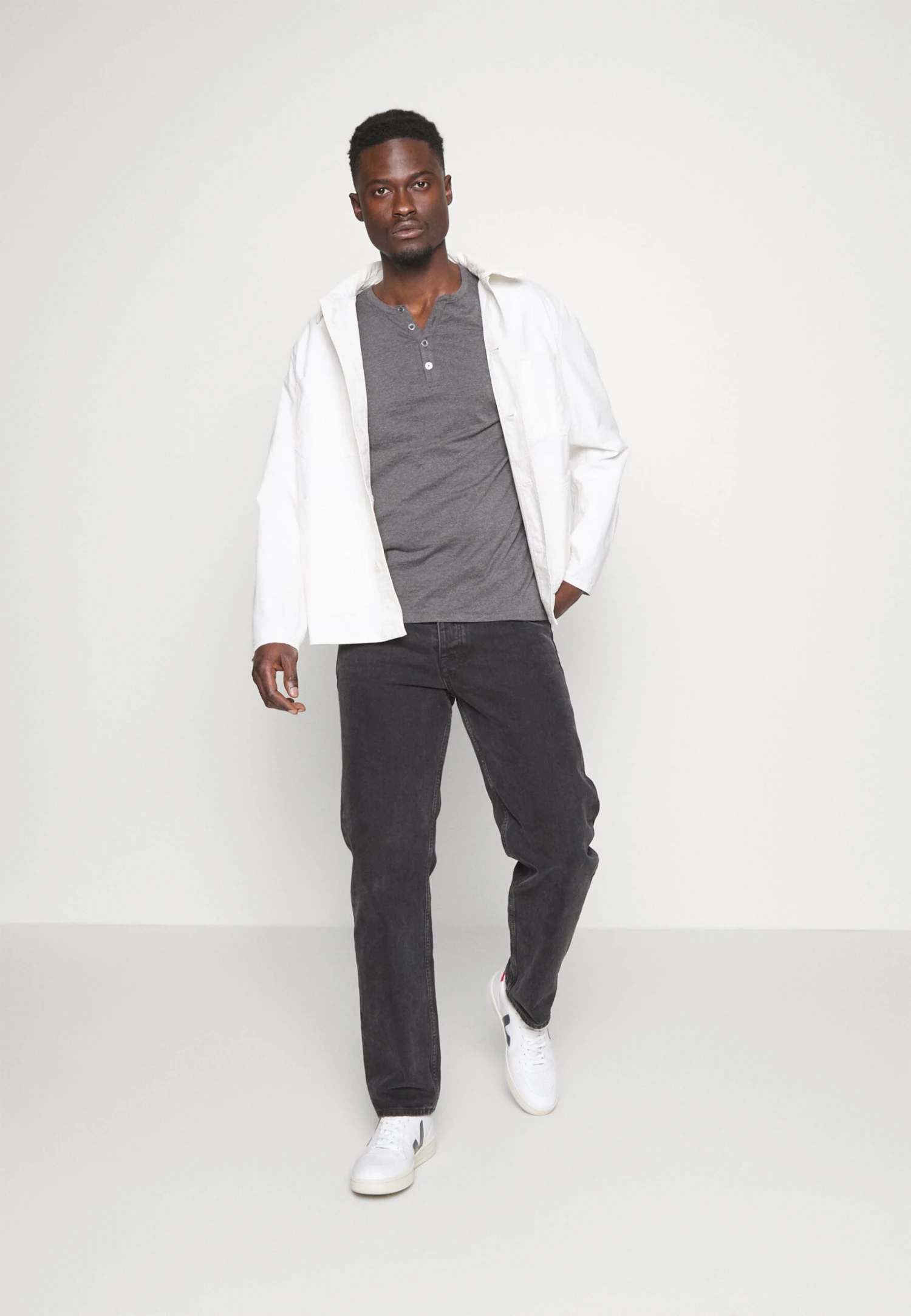 Pier One Longsleeve - Dark Grey Melange 4 Pier One Longsleeve - Dark Grey Melange - Afbeelding 2