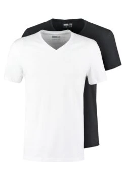 Pier One 2 Pack - T-Shirt Basic - White/Black -Pier One 7f713aa7d0cf4680ab0acb77eb634838