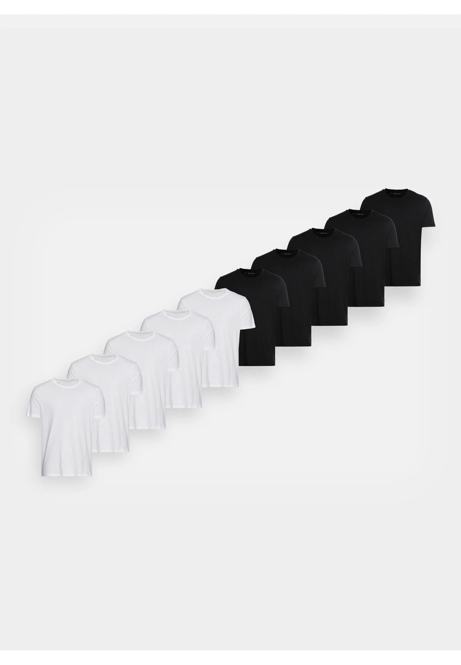 Pier One 10 Pack - T-Shirt Basic - White/Black 7 Pier One 10 Pack - T-Shirt Basic - White/Black - Afbeelding 5