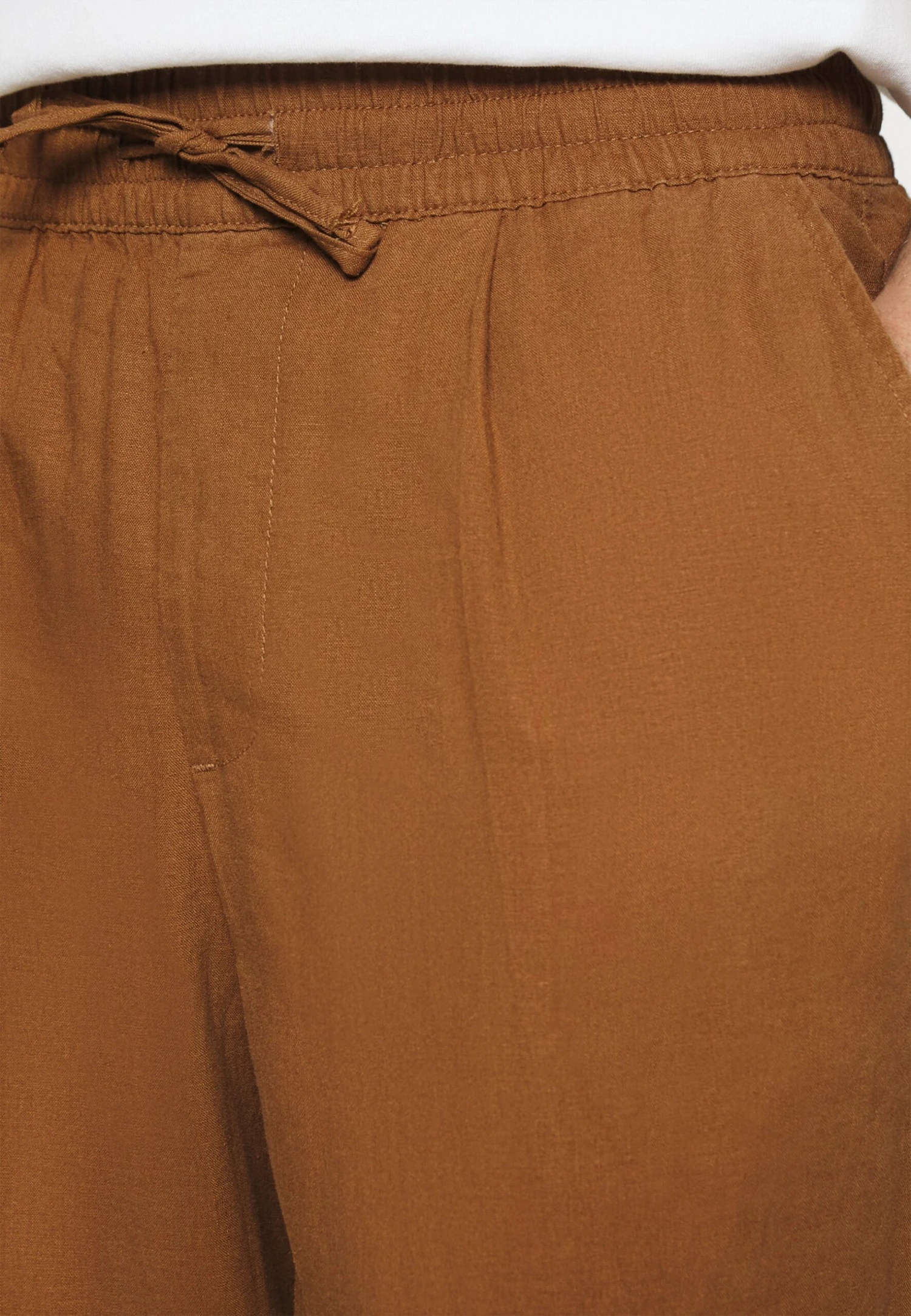 Pier One Drawcord Trousers Linen Blend - Broek - Brown 7 Pier One Drawcord Trousers Linen Blend - Broek - Brown - Afbeelding 5