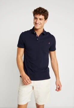 Pier One Tricolore Trim- Poloshirt - Dark Blue